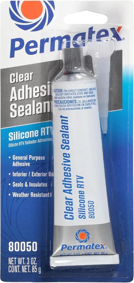 Permatex 80050 Clear RTV Silicone Adhesive Sealant, 3 oz