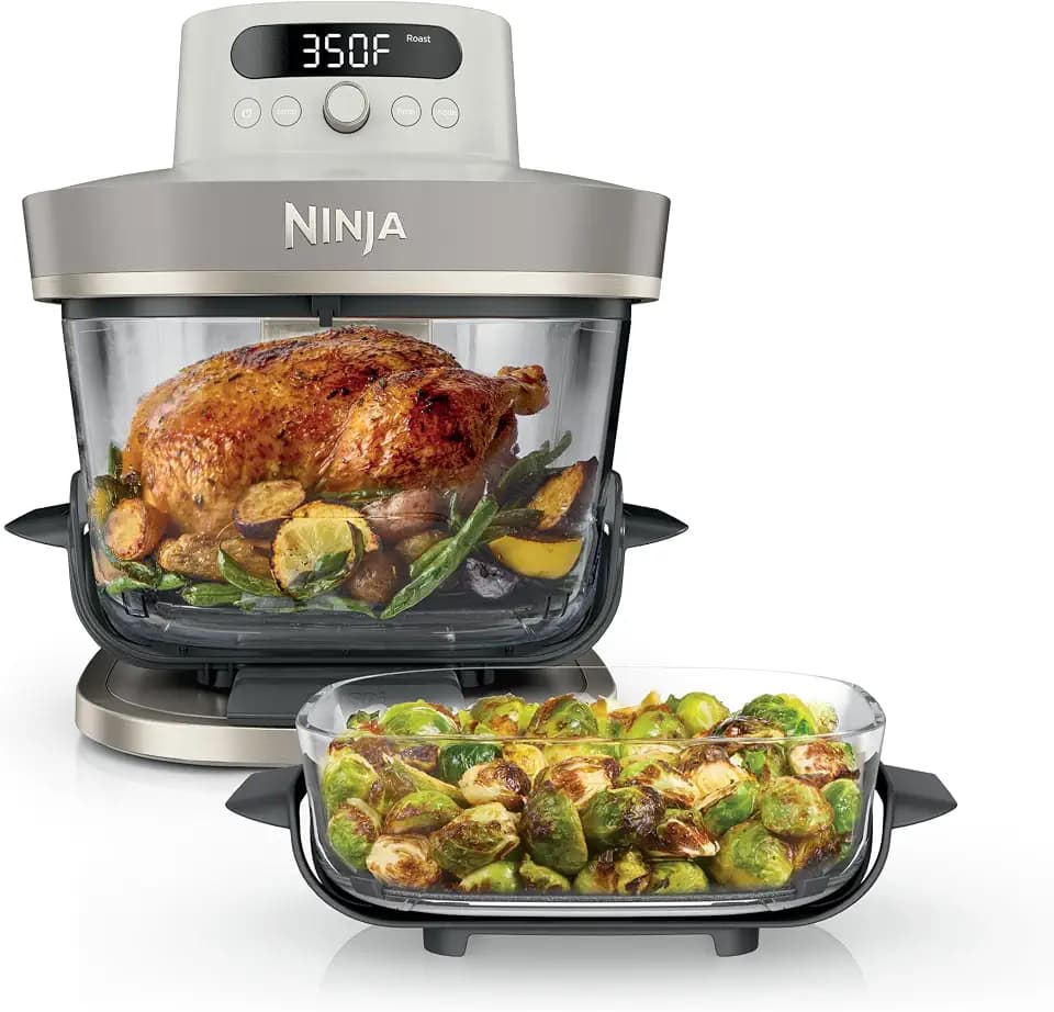 Ninja Crispi Pro Glass Air Fryer, 6-in-1, Amazon Exclusive Bone & Champagne