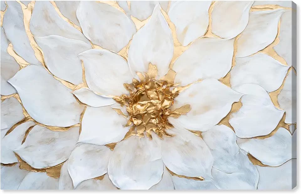 Art Remedy Elegant Glam Art Canvas, 54" x 36", Gallery Wrapped, Lustre Within the Bloom I