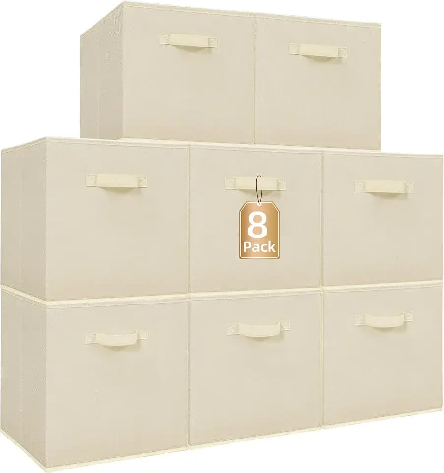 STORAGE MANIAC Storage Cubes, 13 Inch 8 Pack Collapsible Fabric Shelf Bins