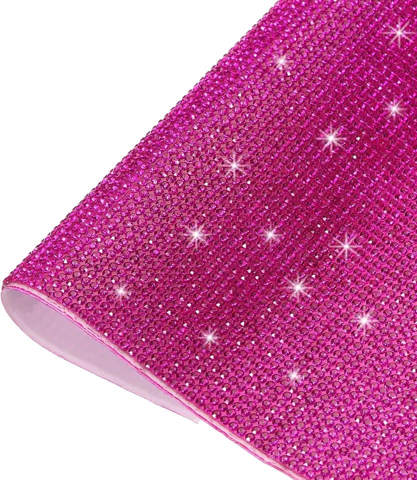 MECCANIXITY Bling Crystal Rhinestone Sheet Self-Adhesive Rhinestone Diamond Gems Sticker 15.75 x 9.44 Inch DIY Car Decoration Sticker for DIY Car Phone Clothing, DIY Craft Purple Red