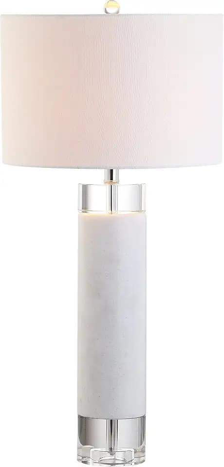 JONATHAN Y Hunter Table Lamp 32" Marble and Crystal, White