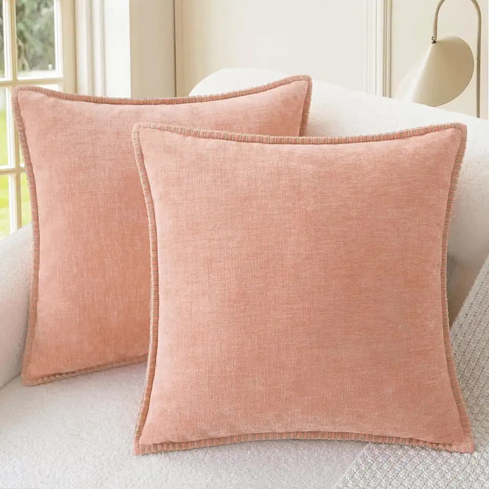 CaliTime Decorative Couch Throw Pillow Covers 26 X 26 Inches Dusty Pink