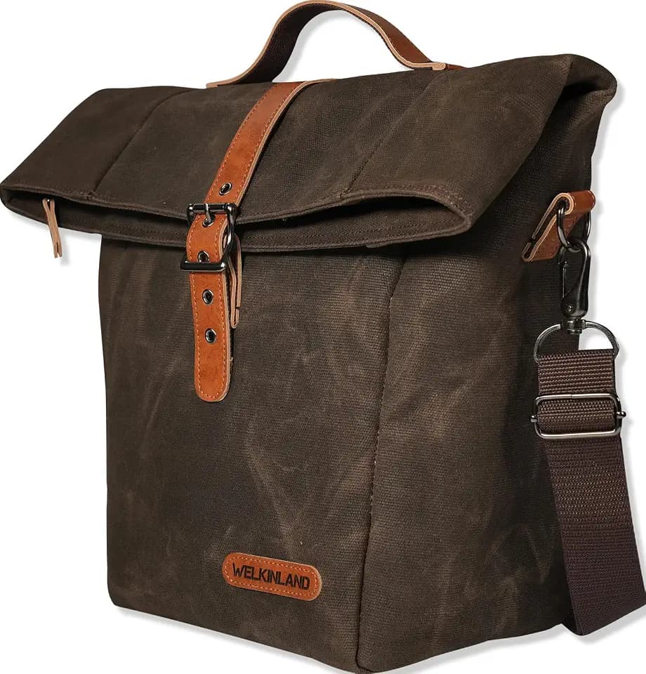 WELKINLAND 6H Insulation Leakproof Waxed Canvas Lunch Bag, 20L Lunch Bag