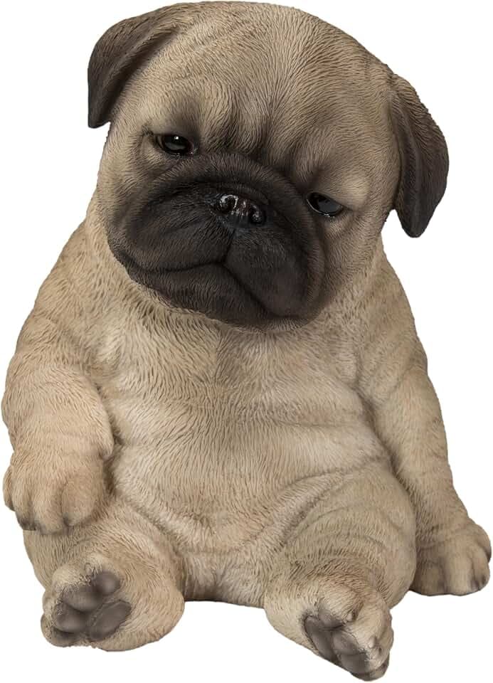 HI-LINE Sleepy Pug Puppy Statue Sitting