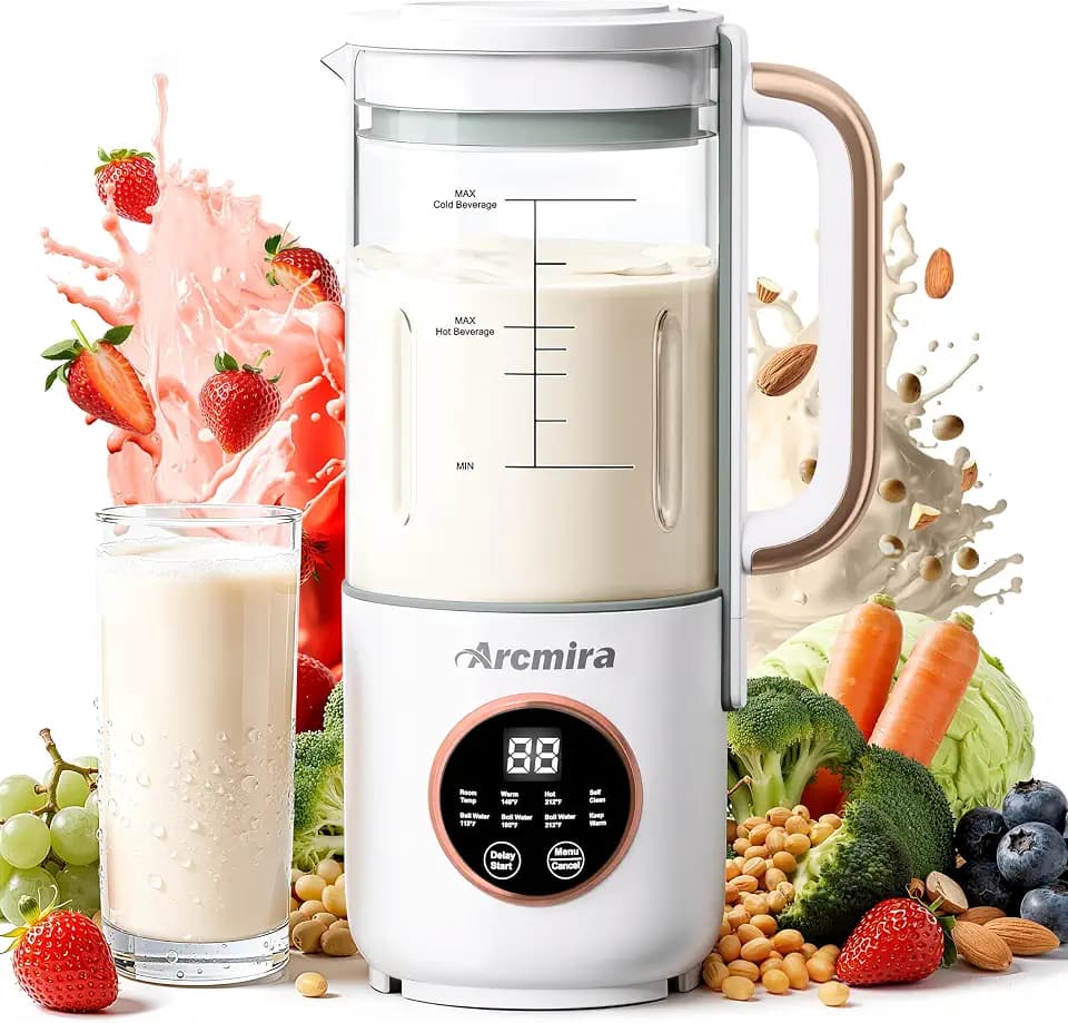 Arcmira Automatic Nut Milk Maker Machine, 35oz Soy Milk Maker with 10 Blade