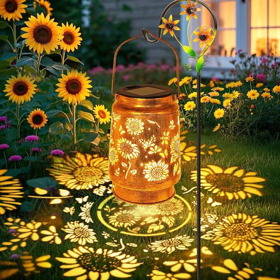 Sunflower Solar Lanterns Outdoor Waterproof, Birthday Gifts for Women Mom