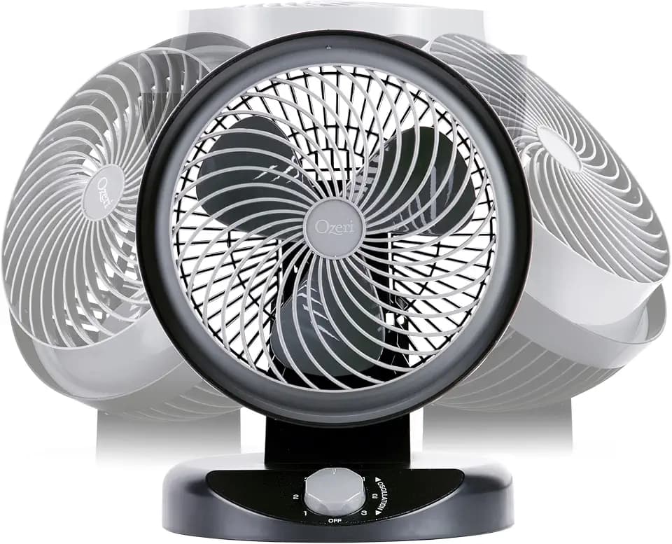 Ozeri Brezza 360 10" Oscillating Table Fan, with Orbital Motion Technology