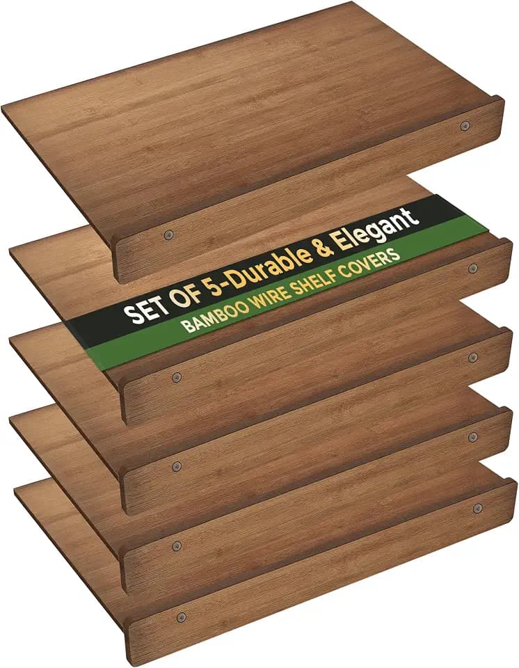 Bamboo Wire Shelf Covers, Wood Shelf Covers for Wire Shelving 24" W x 16" D