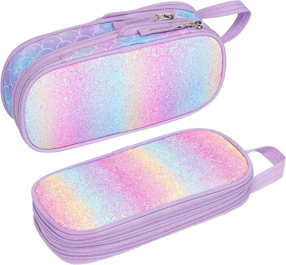Bagseri Pencil Case for Girls - Expandable Kids Pencil Pouch for School