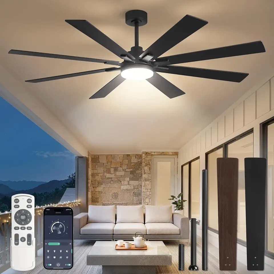 Fanbulous 65 Inch Ceiling Fans with Lights DC Motor, Remote & APP Control