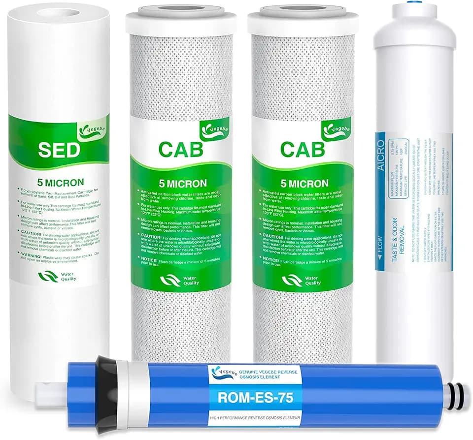 5 Stage 75 GPD RO Water Filter Set Replacement Fit for APEC Reverse Osmosis
