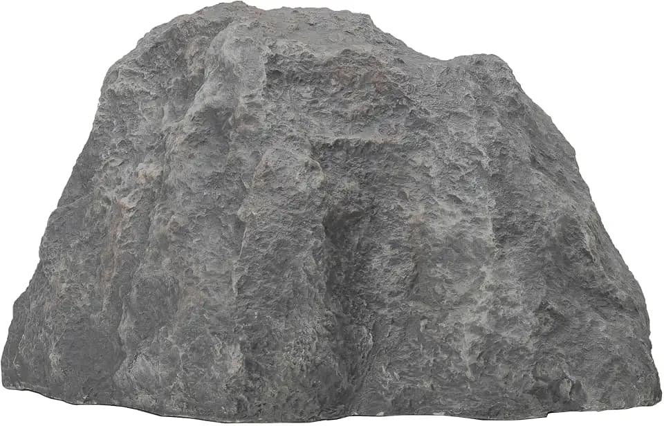 Artificial Rock Cover – Weather-Resistant Fiberglass Garden Landscape Utility Concealer Slate Gray Finish for Pumps, & Irrigation Systems, Charm