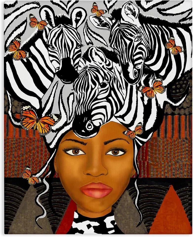 Stupell Industries Abstract Zebra Butterfly, 36 x 48 Inch Canvas Wall Art