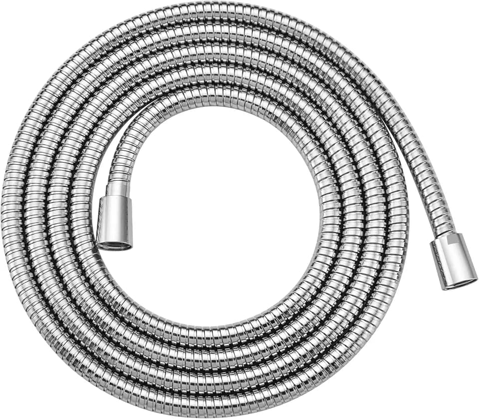 BRIGHT SHOWERS Extra Long Shower Hose 118 Inches – Stainless Steel Handheld Shower Hose with Brass Connectors, Anti-Kink, Leak-Proof, Easy to Install, Fits Most Shower Heads, Polished Chrome