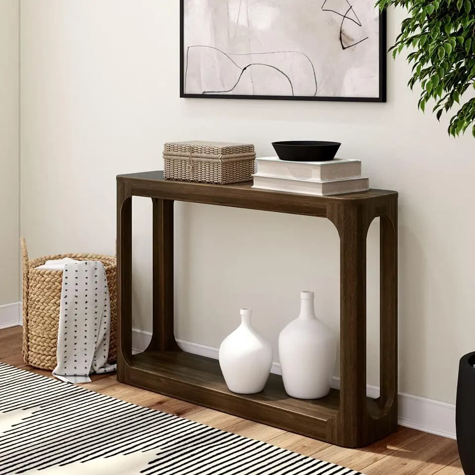 Plank+Beam Forma Console Table, with Shelf, 46 Inch, Walnut