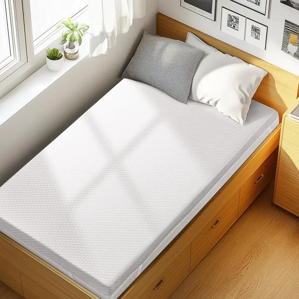 PERLECARE Twin XL 3 Inch Gel Memory Foam Mattress Topper for Dorm