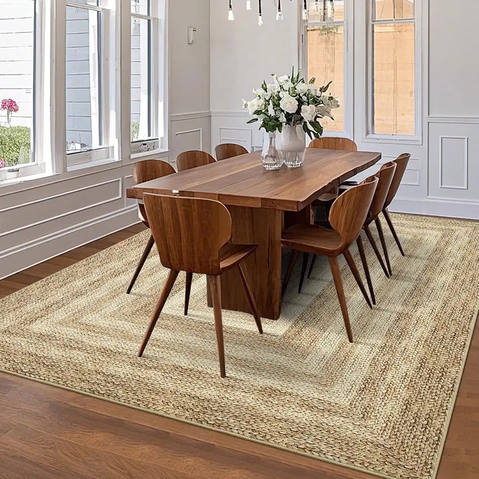 Garvee Modern Not Braid Rug 5x7 Area Rugs for Living Room, Jute