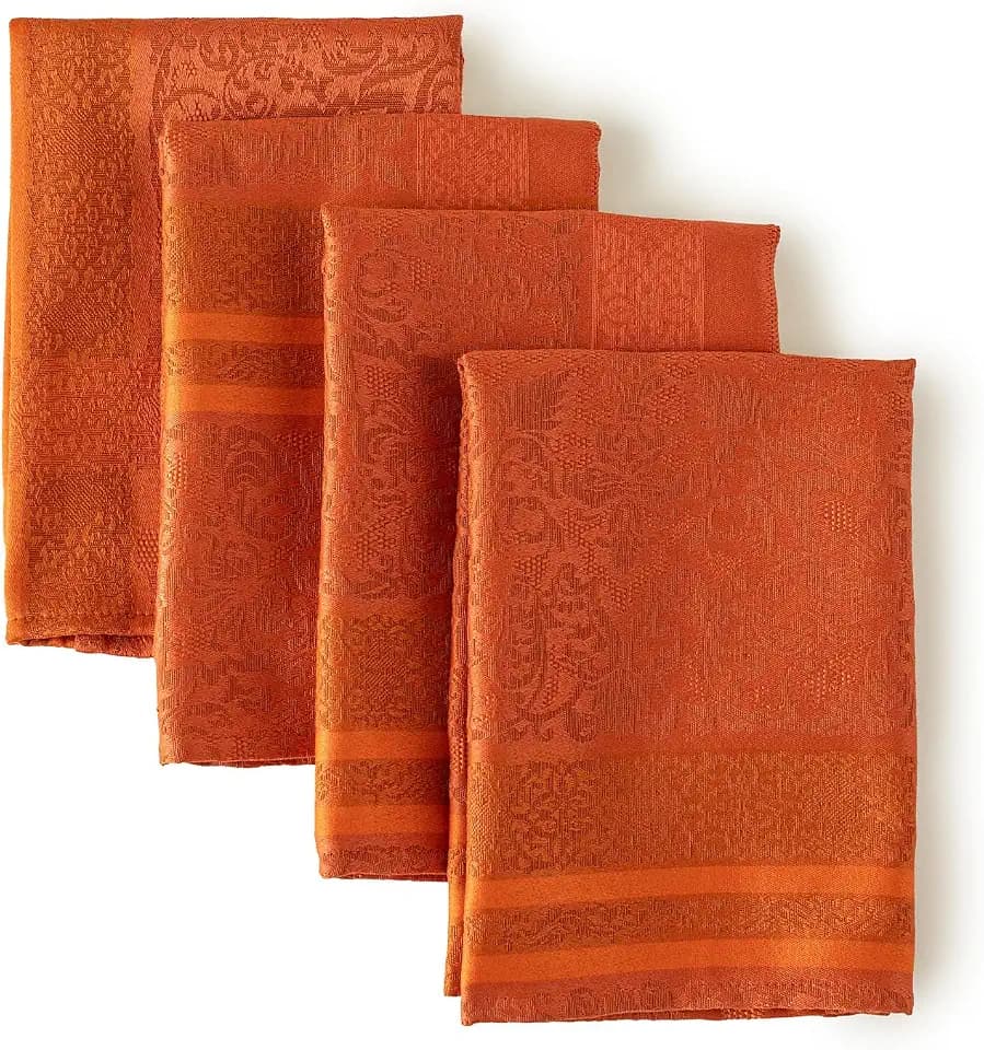 Benson Mills Ravenna Jacquard Set of 4 Napkins (Bison, 18” x 18”)