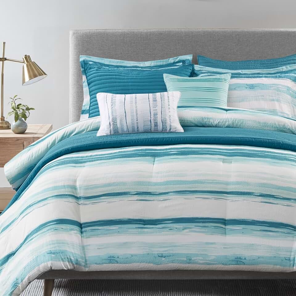 Madison Park Modern Luxury Comforter Quilt Combo Set, 8PC King/Cal King