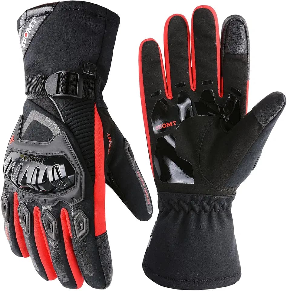 TAGVO Warm, winddicht, wasserdicht, harte Knöchelhandfläche, Fingerschutz, Motorrad-Reithandschuhe, Touchscreen-Funktion, gute Passform, gute Griffigkeit, lange Manschette, gut genähter Handschutz