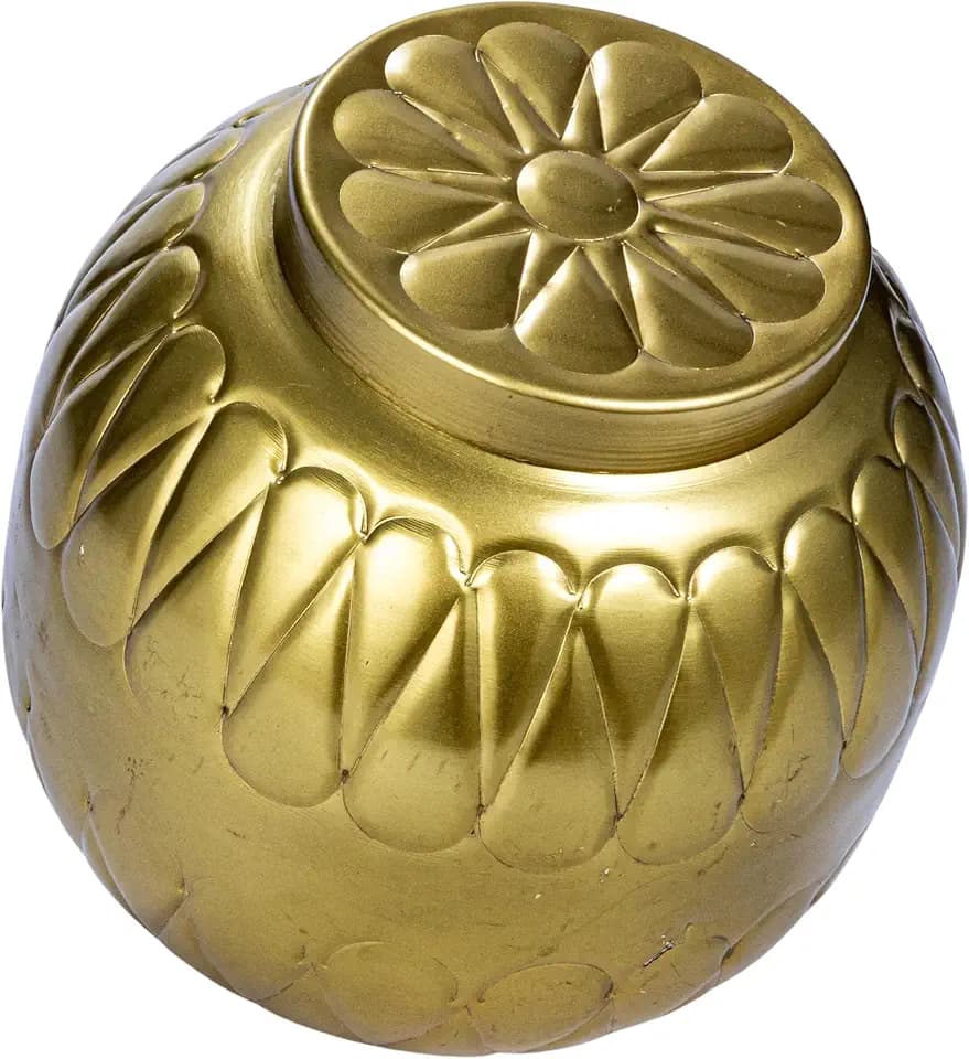 Creative Co-Op Decorative Embossed Metal Container, Gold