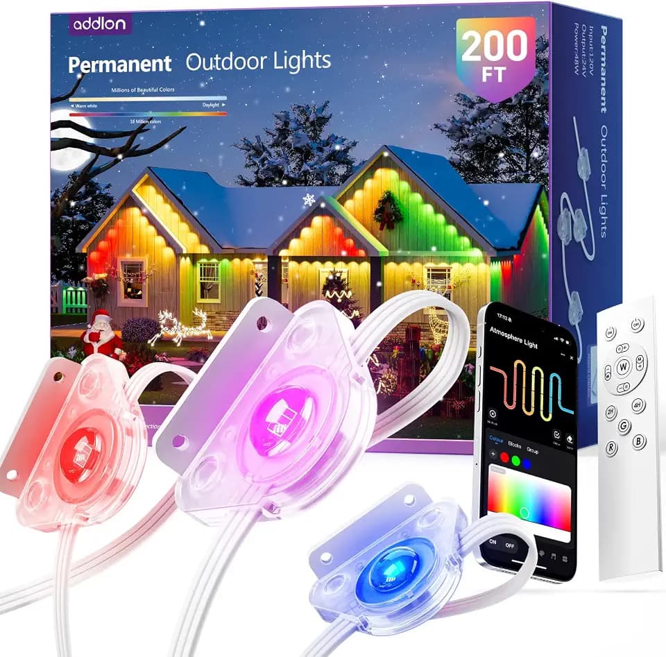 addlon Permanent Outdoor Lights, Smart RGB+IC LED Lights for House Outdoor