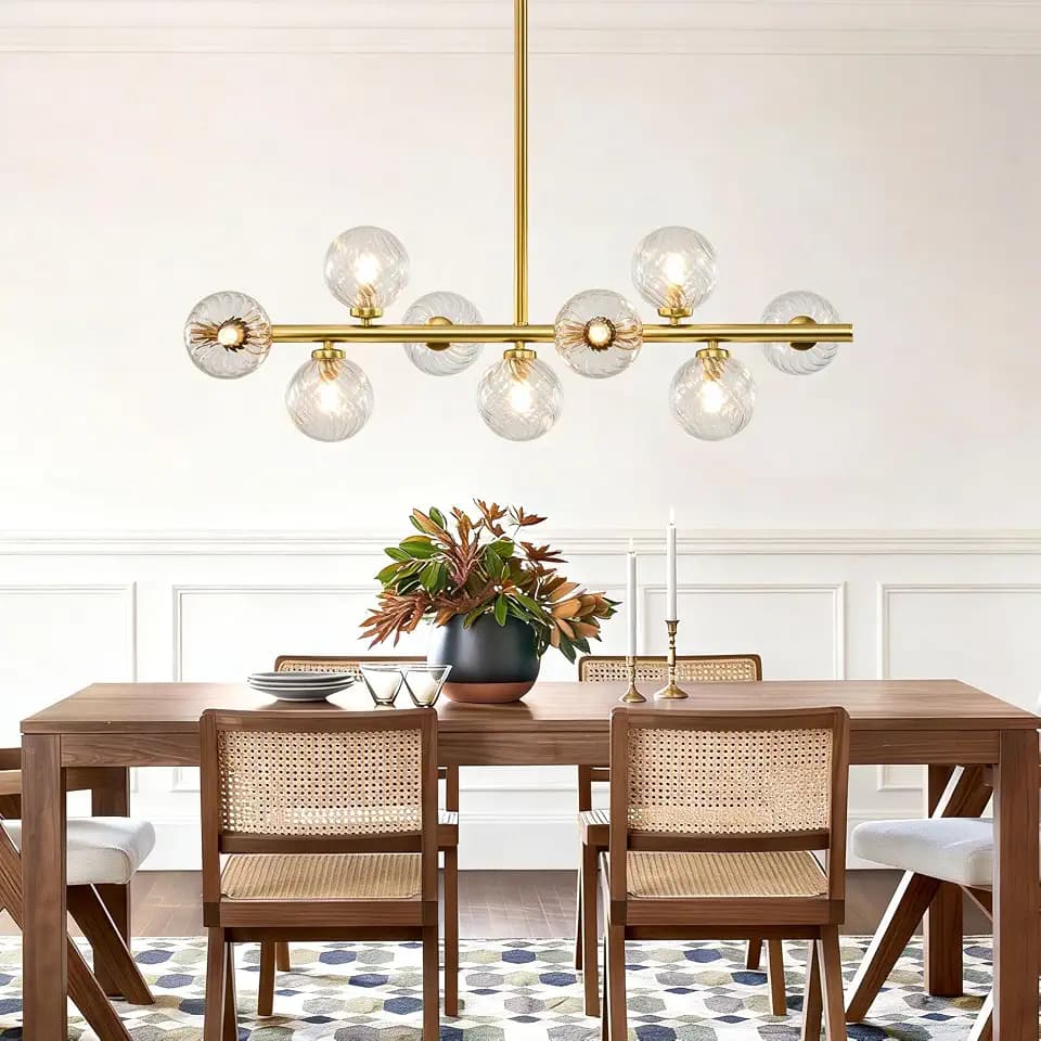 Mid Century Modern Sputnik Chandeliers,9-Light Dining Room Light Fixture