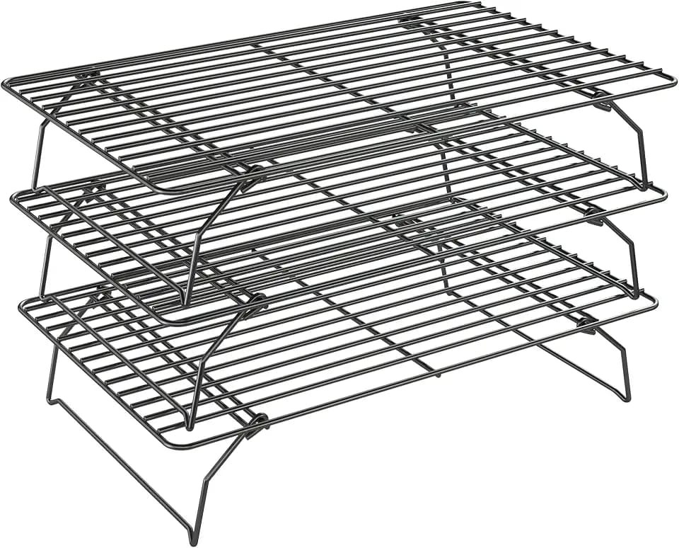 3 Tier Stackable Cooling Rack for Batch Cooling, 15.8"x 10"-Black