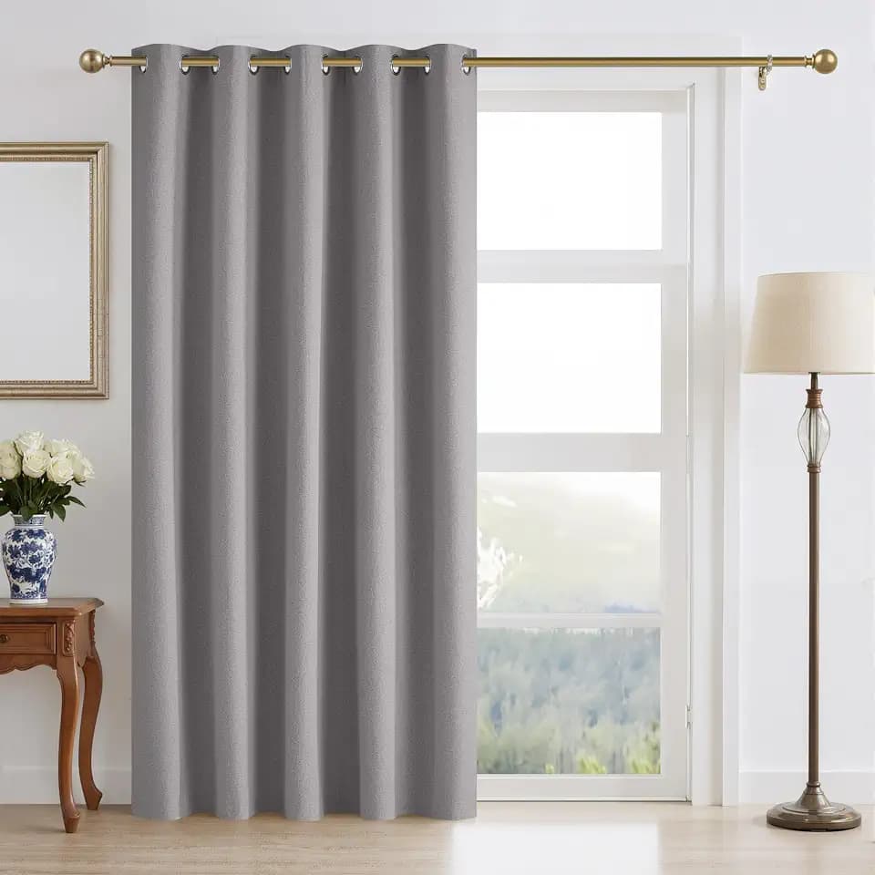 RYB HOME 100% Blackout Linen Curtains for Bedroom Living Room Doorway