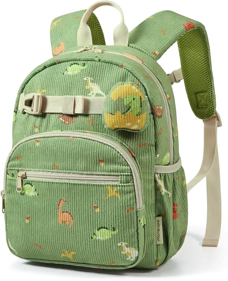 mommore Toddler Backpack Corduroy Preschool Bookbag for Boys Girls 2-4