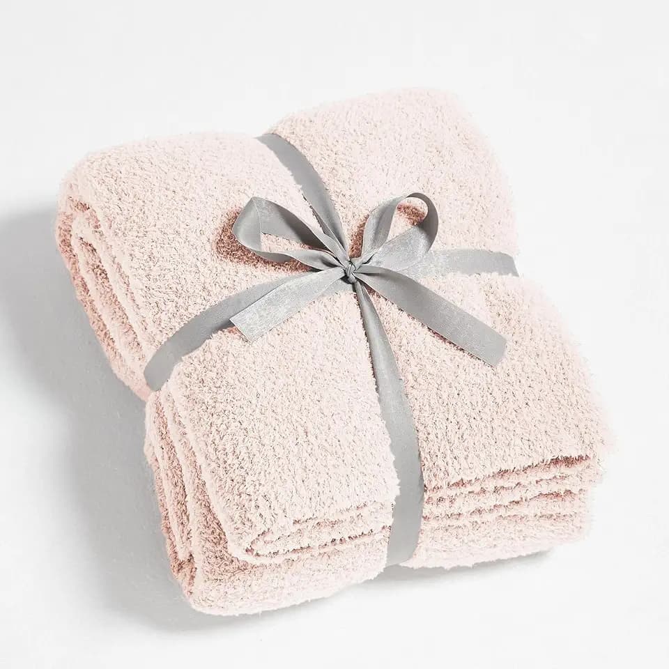 CYMULA Super Soft Pink Throw Blanket 50x60 inches- Lightweight Plush Fuzzy Fluffy Warm Cozy Blankets and Throws for Sofa Bed All Season Use