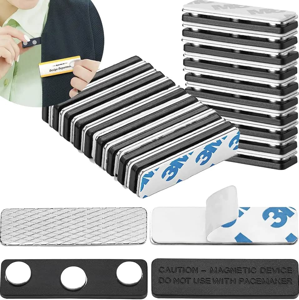 Magnetic Name Tag Holders with Strong Magnets for Securely Attaching ID Badges, Name Tags, and Accessories (100)