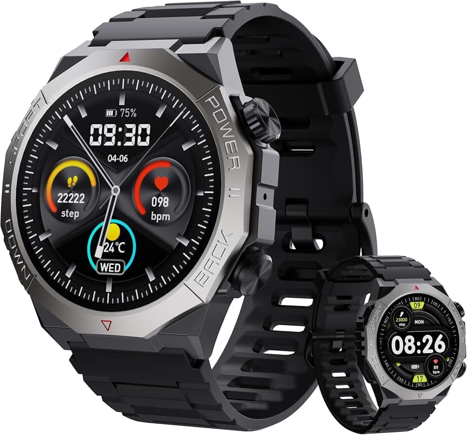 Smartwatch Herren mit Telefonfunktio, 1.39" HD Fitnessuhr mit Schrittzähler Pulsmesser Schlafmonitor, 112+ Sportmodi Fitness Tracker Sportuhr, IP68 Wasserdicht Smart Watch Armbanduhr für iOS Android