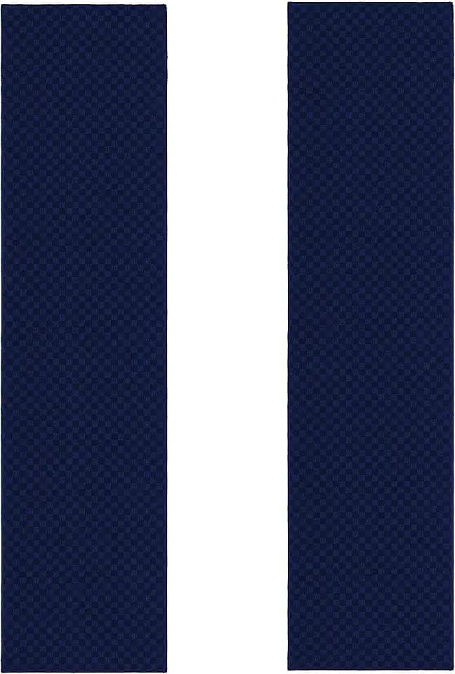 Garland Rug Medallion 2 Piece Runner Set (2' x 10") Navy Non Slip Polypropylene Area Rug- Ideal for Living Rooms & Hallways, Stylish & Durable for High-Traffic Areas
