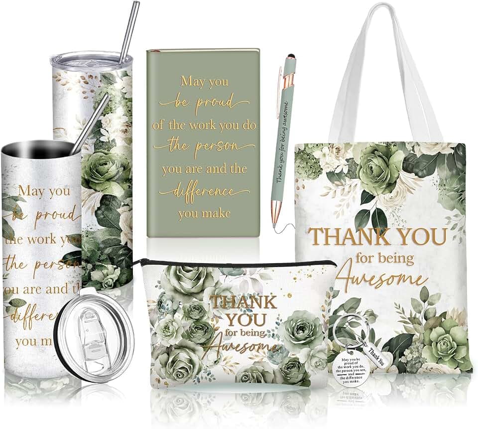 Wiwiqing 6 Pcs Employee Appreciation Gifts for Women, Sage Green