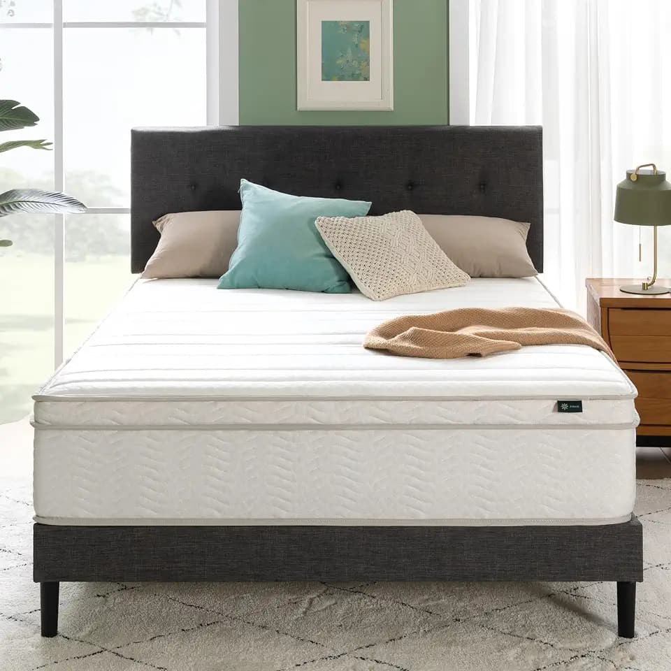 Zinus 12 Inch Queen Foam and Spring Hybrid Mattress, Medium Feel