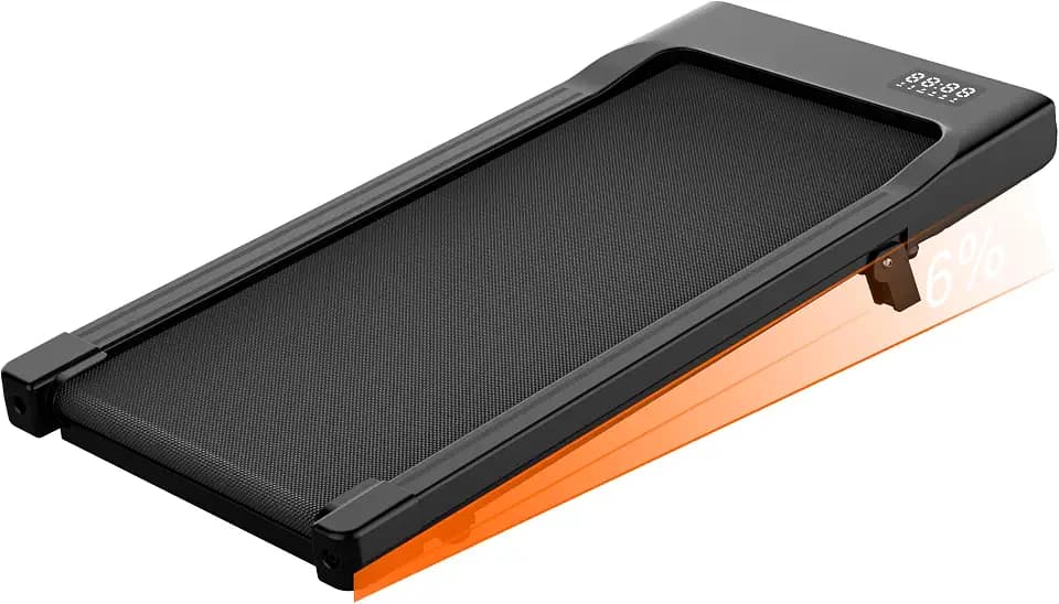 Superun Walking Pad with 6% Incline, 2.5HP Under Desk Treadmill, 300lbs