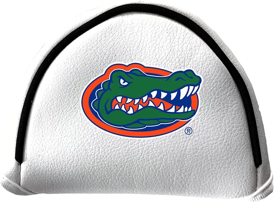 Team Golf NCAA Putter Cover - Mallet White, Fits Most Mallet Putters, Easily Slips on and Secures with Velcro Closure