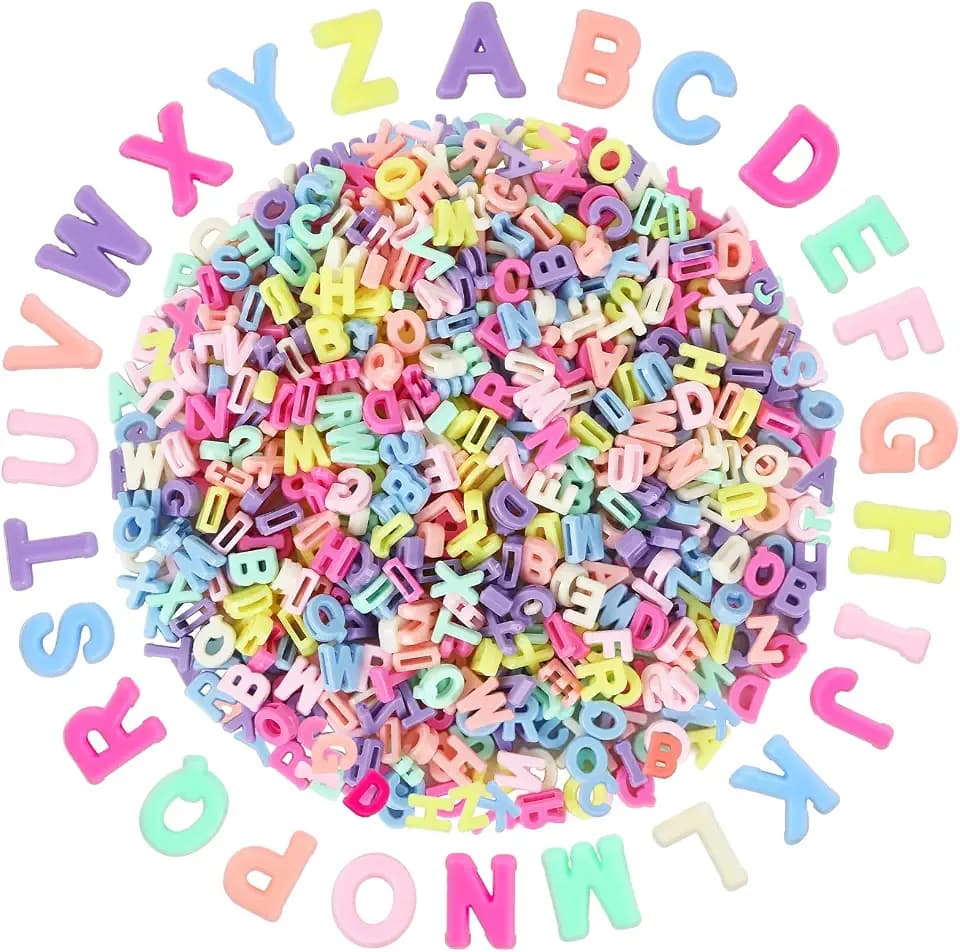 Augshy 700Pcs Large Alphabet Letter Beads for Chunky Jewelry Crafts