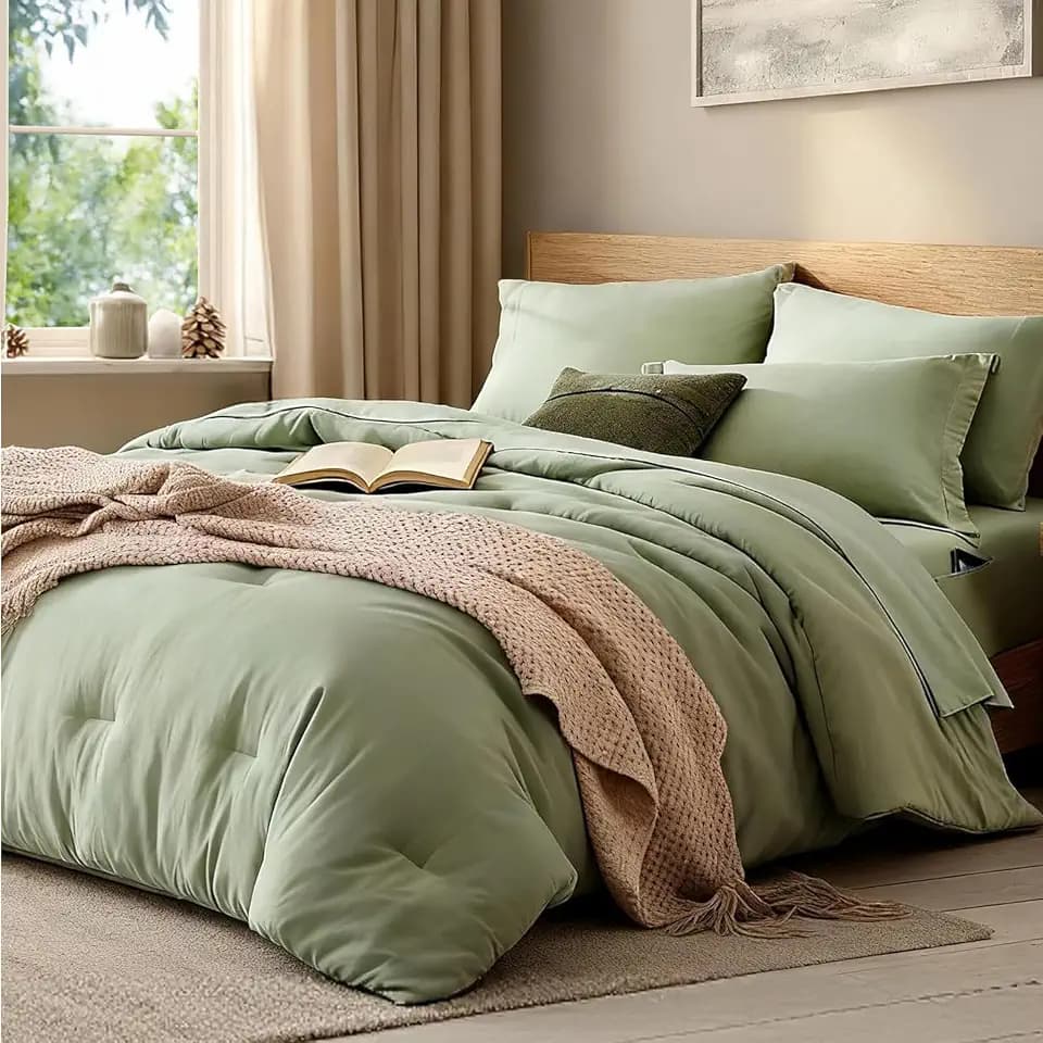 Twin XL Comforter Set- 5 Pieces Prewashed Bed in a Bag Twin Bedding Sets