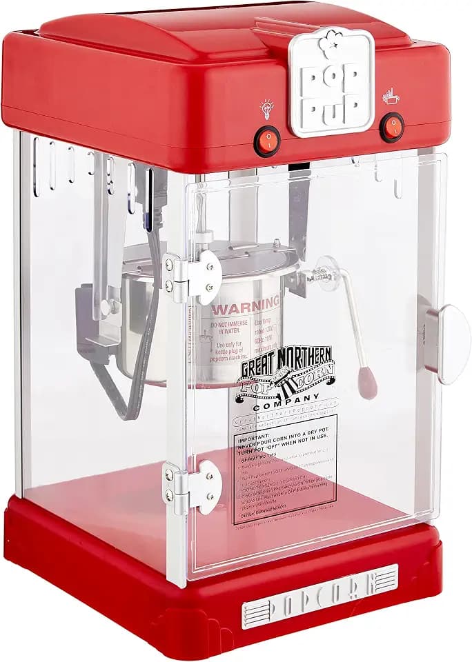 Great Northern Popcorn 2.5oz Pop Pup Popcorn Machine, Red