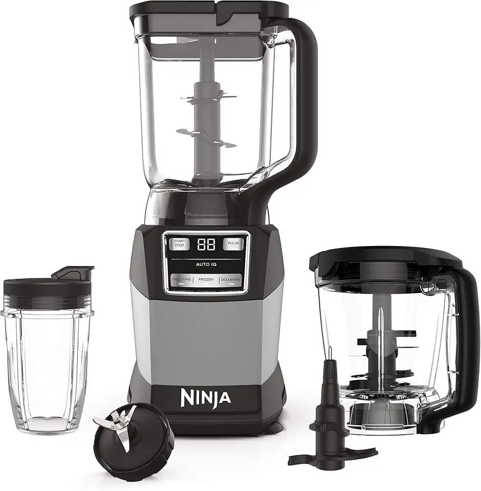 Ninja Compact Kitchen System, Auto-iQ, 1200W, 72oz Pitcher, Grey, AMZ493BRN