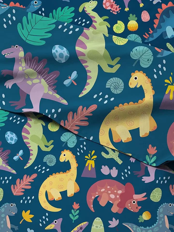 Kids Twin Size Boys Dinosaur Bed Sheets - 3 Piece Dinosaur Microfiber Sheet Set - Dino Print Bedding - Soft, Breathable & Machine Washable - Colorful Dino Bed Set for Boys, Girls, Teens and Toddlers