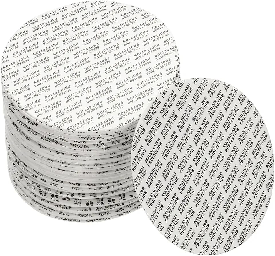 PATIKIL 110Pack Foam Lid Liner, 95mm/3.74" PS Foam Resistant Tamper Pressure Sensitive Seal for Bottle Cap Liners Seals