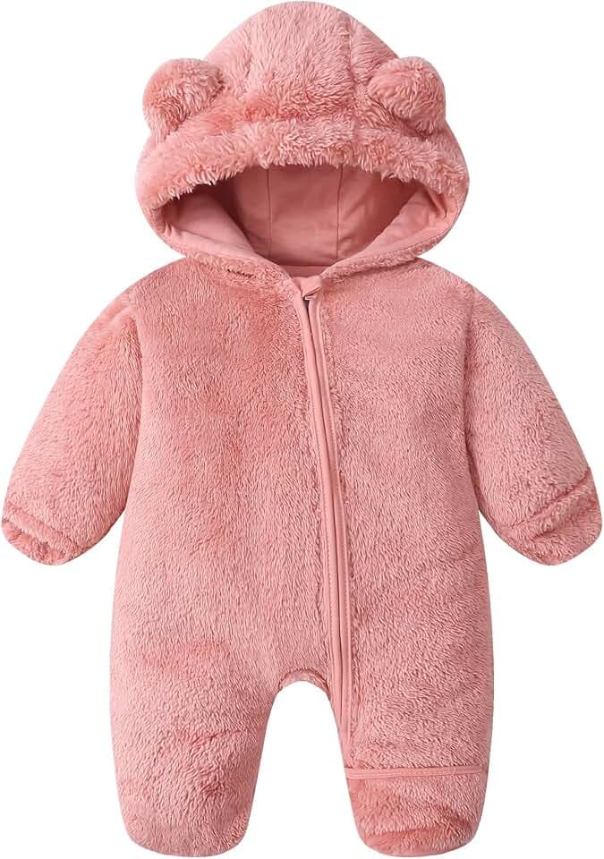 Newborn Baby Boy Snowsuit Toddler Girl Infant Fleece Winter Coat