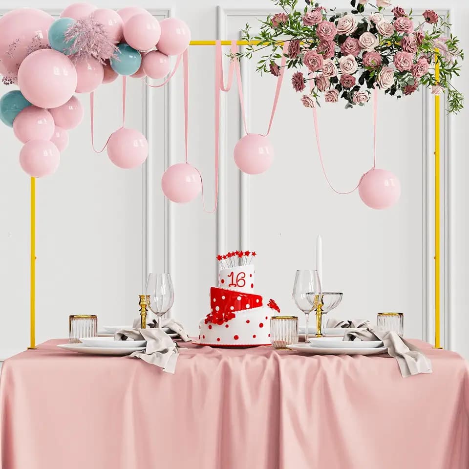 Fomcet Over The Table Rod Stand with Clamps Gold Adjustable Table Arch