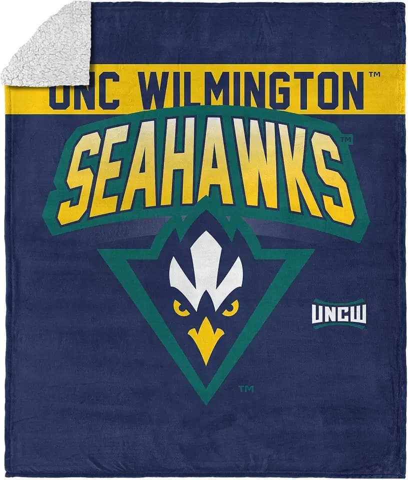 Northwest NCAA Silk Touch Sherpa Throw Blanket, Ultra-Soft Fleece, Official Team Logo, Cozy Plush Bedding, 50 x 60 Inches