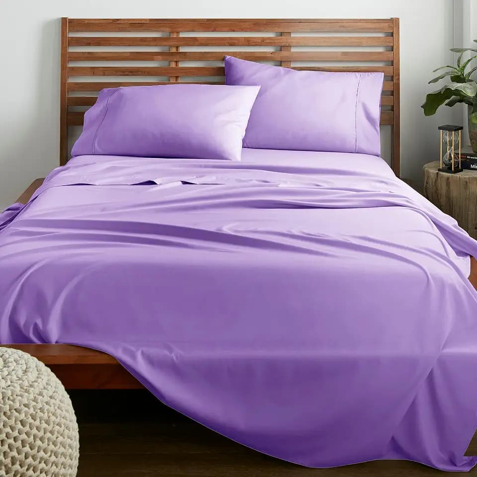 American Home Collection Full Size Sheet Set - Ultra-Soft Microfiber 15-Inch Deep Pocket - Wrinkle Free and Fade Resistant (Lavender)