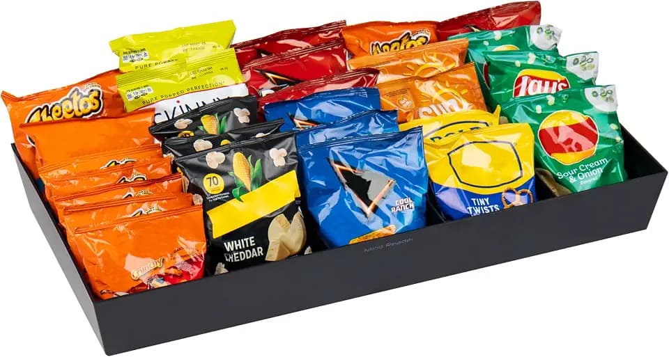 Mind Reader Snack Tray, Countertop Organizer, Snack Tray, Pantry, Breakroom, Kitchen, Black